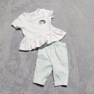 Joules 3M 100% Cotton Peplum Hedgehog Top with Matching First Impressions Pant